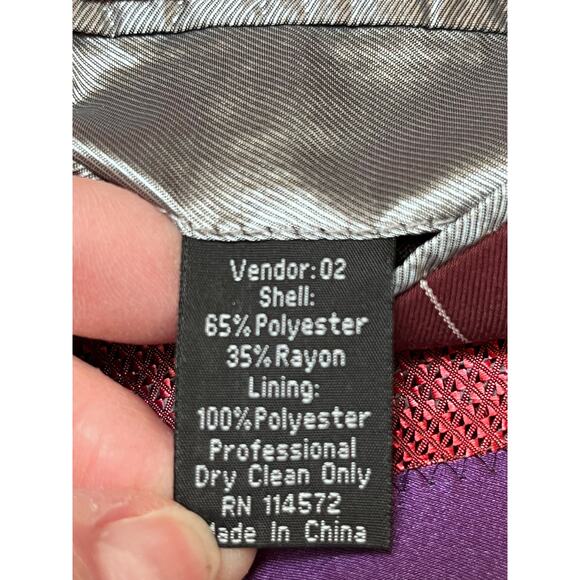 Vinci Men's Size 48L/43L Red/White 3 Piece Suit Vest, Jacket, and Pants - Picture 2 of 16